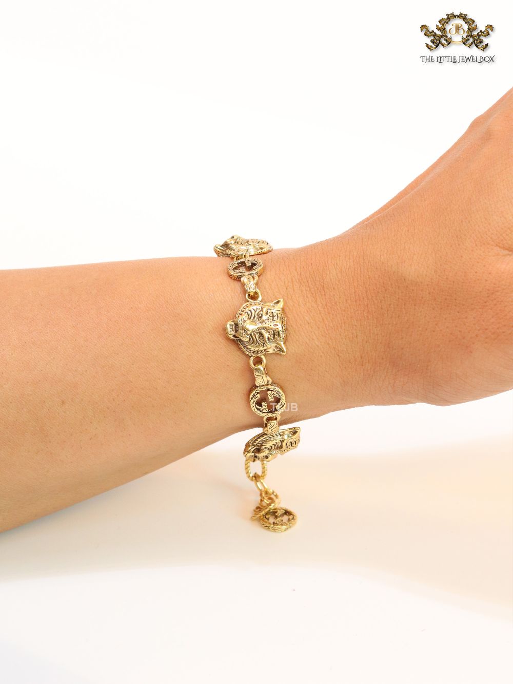 Tiger face antique bracelet