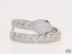 Cubic zirconia stones snake bracelet with platinum plated details black cubic zirconia stone details