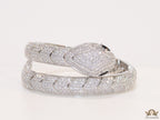 Cubic zirconia stones serpentine bracelet with platinum plated details black cubic zirconia stone details