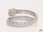 Cubic zirconia stones serpentine bracelet with platinum plated details black cubic zirconia stone details