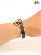 Black alphabet charm bracelet