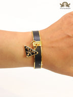 Black alphabet charm bracelet