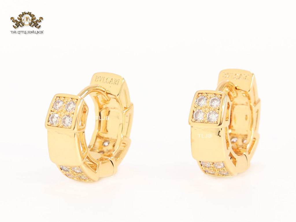 Cz and gold small hoops