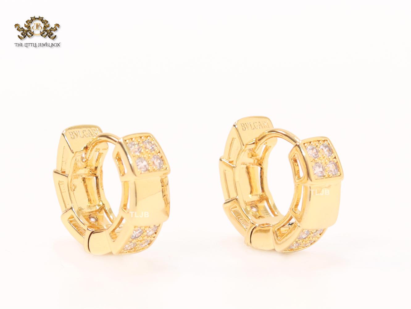 Cz and gold small hoops