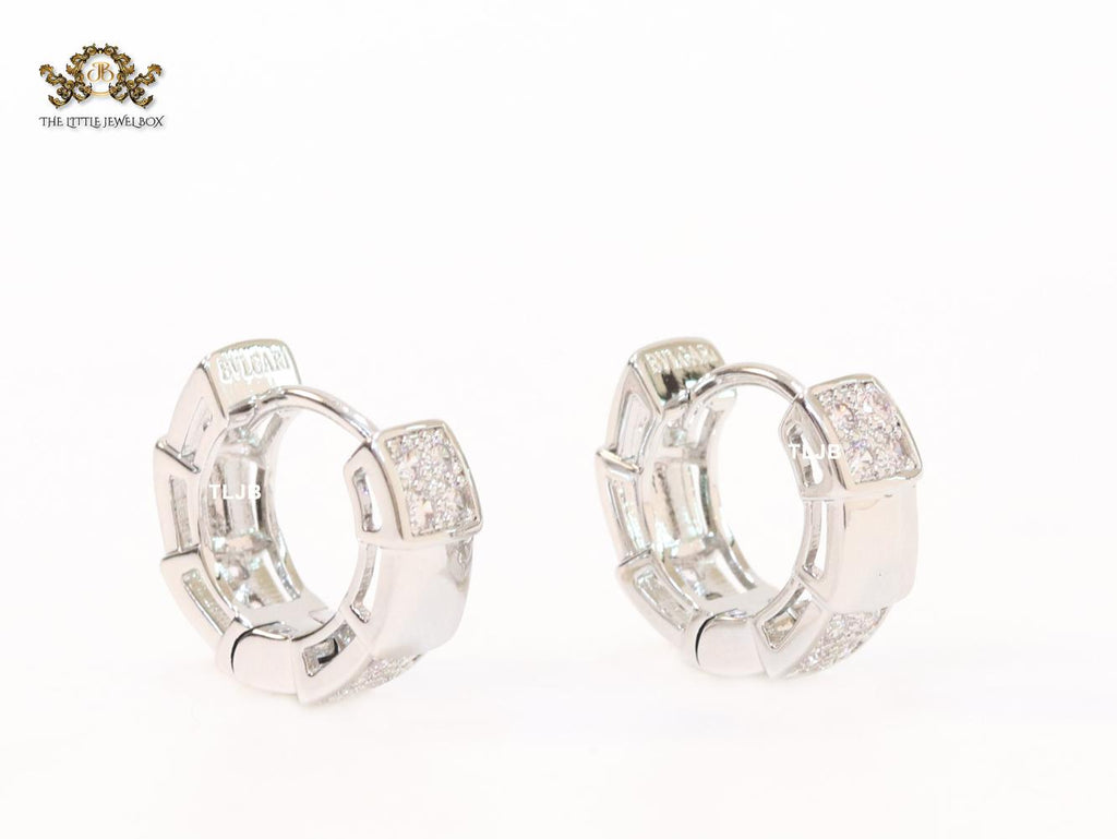 Cz and platinum small hoops