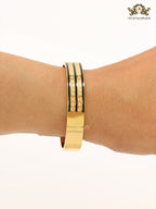 Black & gold stripes bracelet