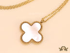 Gold plated chain with Mother of pearl clover pendant