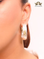 Alphabet Y & L silver matt hoops