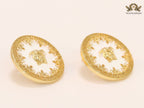 Medusa gold and white studs