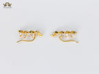 Diamond studded vine Earrings in Gold