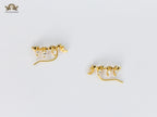 Diamond studded vine Earrings in Gold
