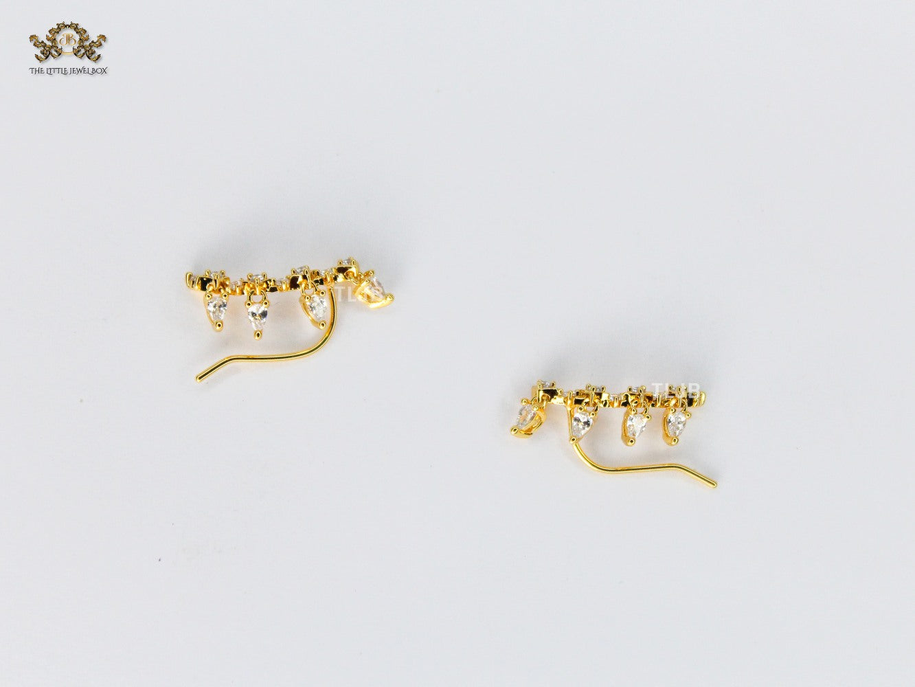 Diamond studded vine Earrings in Gold