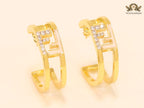 Double F Cz and gold studs