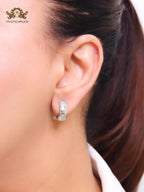 Cz and platinum small hoops