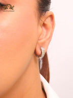 Cz and platinum small hoops