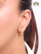 Cz and gold small hoops