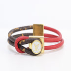 Alphabet L and V signature-red bracelet