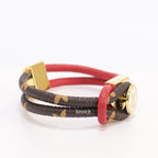 Alphabet L and V signature-red bracelet