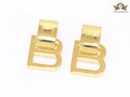Alphabet B gold earrings