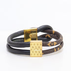 Alphabet L and V signature-black bracelet