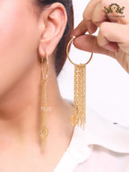 Alphabet B gold and tassel dangles