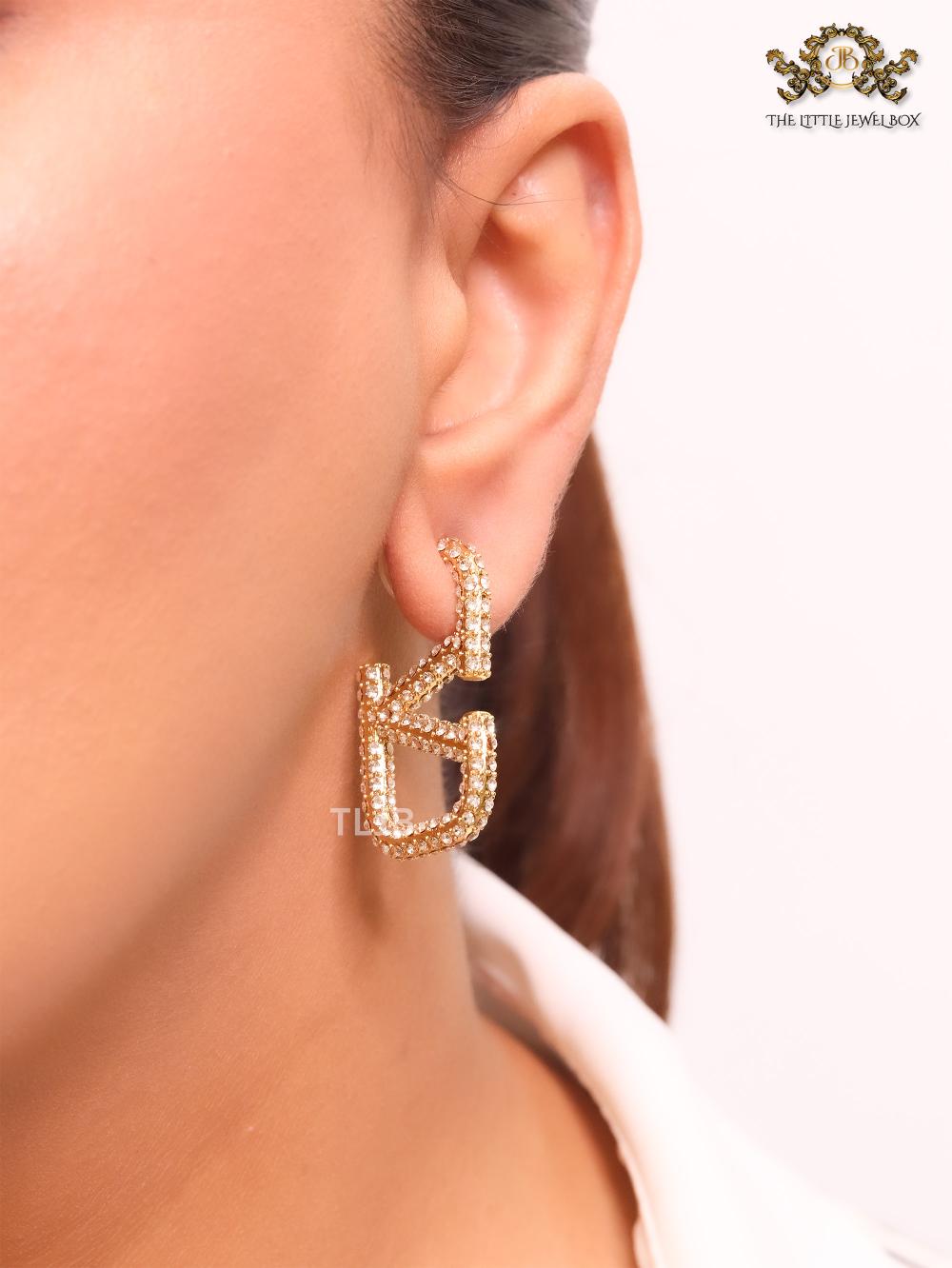 Open V small hoops cz 36mm