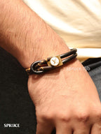 Alphabet L and V signature-black bracelet