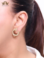 Alphabet T round gold studs