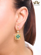 Green clover and cz dangles