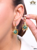 Green clover and cz dangles