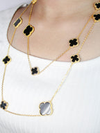 Alphabet VC Black clover long chain necklace 48 inches