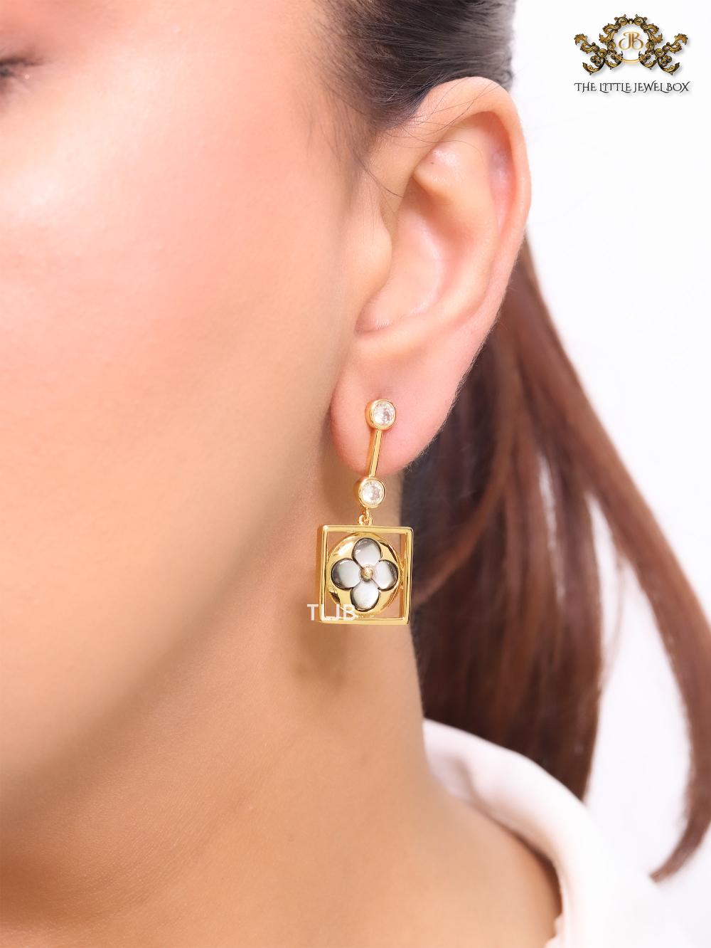 Grey clover and cz dangles