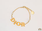 Alphabet bracelet with gold plated chain