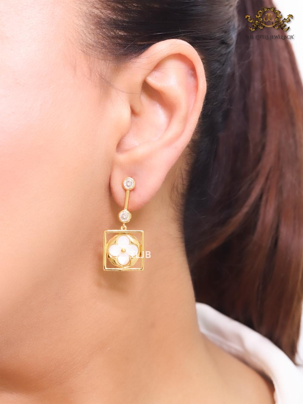 White clover and cz dangles