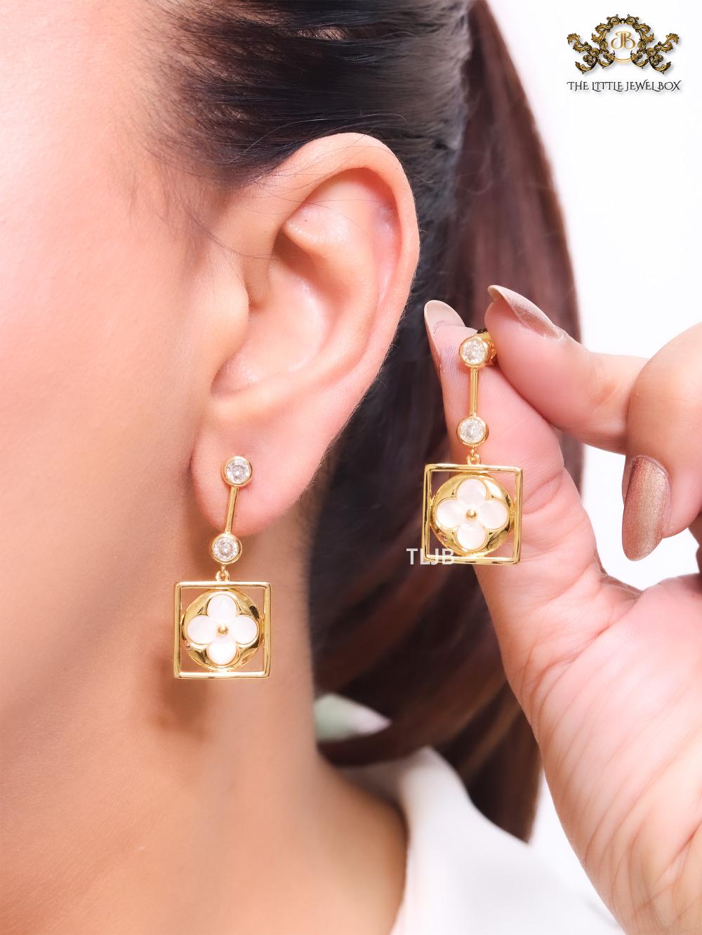 White clover and cz dangles