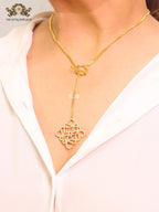 Alphabet L cz and gold sleek chain