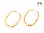 Alphabet T & Co. gold and cz oval hoops