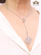 Alphabet L cz and platinum sleek chain