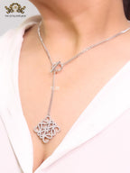 Alphabet L cz and platinum sleek chain