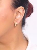 Gold screw hoops
