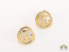 Gold plated twin G motif studs with MOP