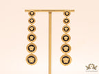 Golden and black long Medusa dangles