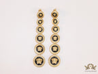 Golden and black long Medusa dangles