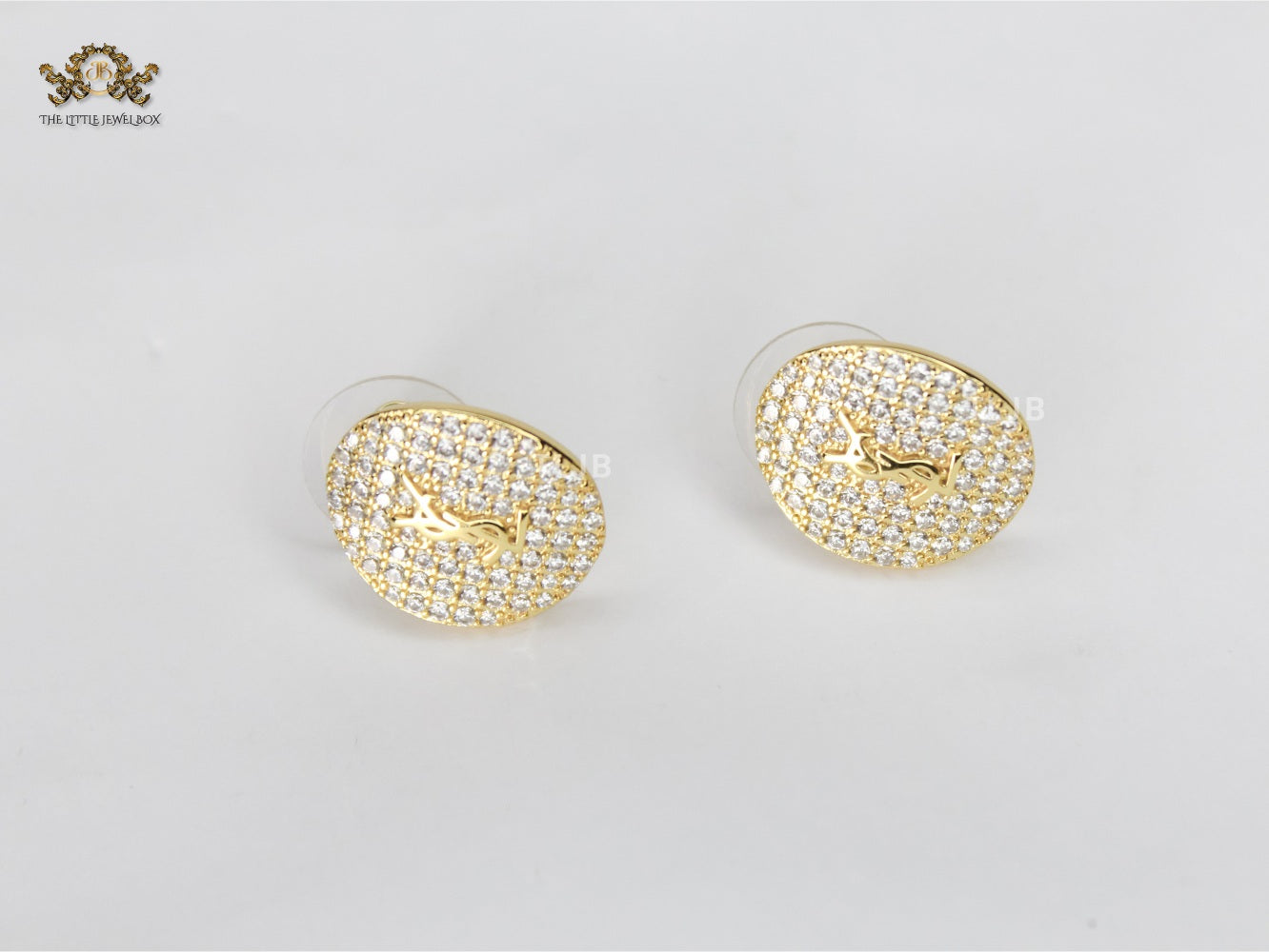 Alphabet Y S & L Gold cz Studs