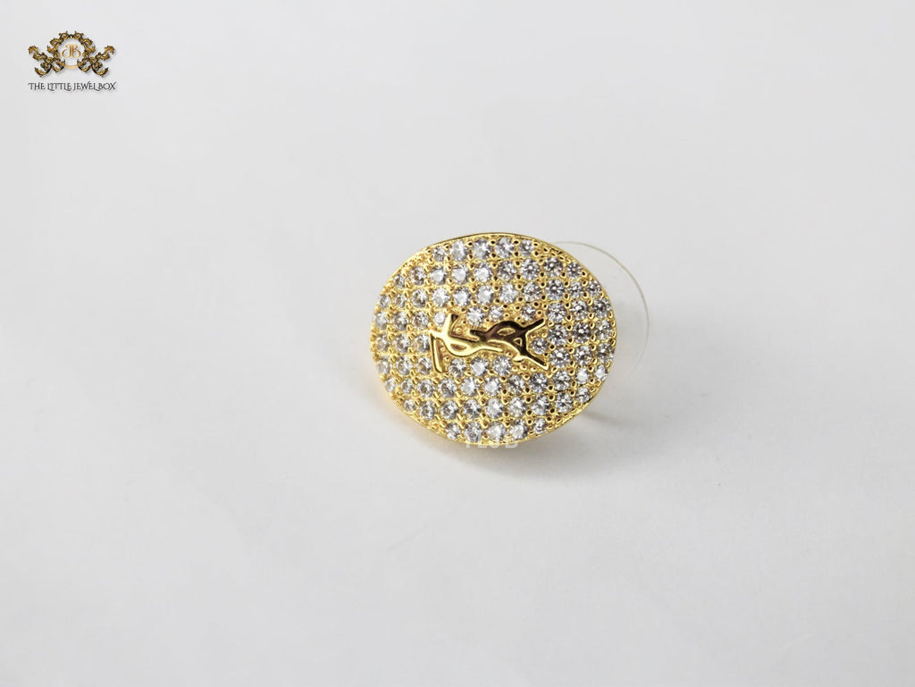 Alphabet Y S & L Gold cz Studs