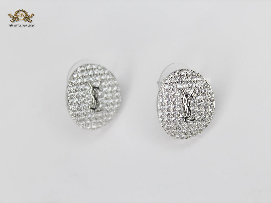 Alphabet Y S & L Platinum cz Studs