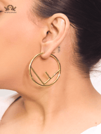 Alphabet F Hoops in Gold 50 mm