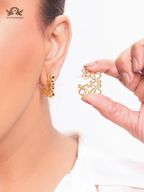 Alphabet L plain gold earrings
