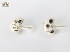 Double C White Mushroom Studs