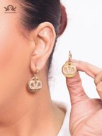 Alphabet V CZ studded earrings